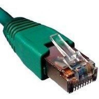 RJ45 Patch Cord CAT 6A S/FTP 1m Green Flame-retardant, Twin Shield, Double Shielding, Halogen-free