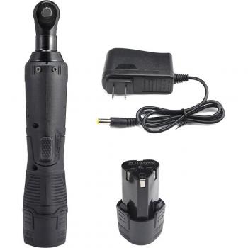 12V 18V 28V Cordless Electric Ratchet Wrench with Dual Lithium-Ion Batteries and Right Angle Design for Automotive Use
