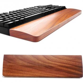 Ergonomic Walnut Wooden Mechanical Keyboard with Anti-Slip Wrist Rest and Gaming Support, 67/87 Keys