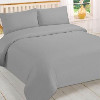 Grey Single Plain Duvet Cover Set
