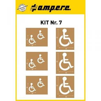 Set di stencil per segnaletica disabili - 6 modelli riutilizzabili Ampere