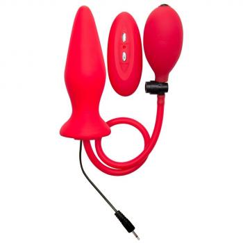 Ouch! Inflatable Vibrating Silicone Plug - rot, 1er Pack