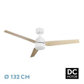 Ventilador de techo DC Captus 22W Blanco 3 Aspas Blanco/Haya
