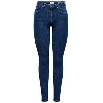 Only Power Life Mid Waist Push Up Skinny Jeans - Dark Blue Denim, Women’s XS