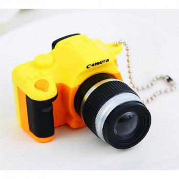 LED Sound-Glow Keychain Pendant for Kids - Plastic Camera Toy & Car Accessory