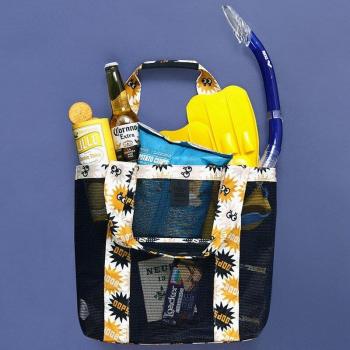 Large Capacity One-Shoulder Portable Net Beach Handbag