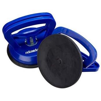 Relaxdays ventouse vitre lot de 2, transport de vitres, carreaux&plaques, capacité de charge jusqu’à 45 kg, Ø12 cm, bleu