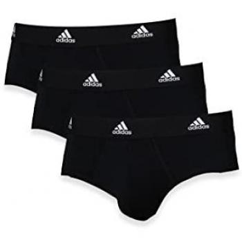 Adidas Men's Active Flex Cotton Briefs - 3 Pack - Black - Sizes S to 3XL