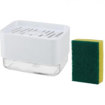 Automatic Kitchen Liquid Soap Dispenser with Sponge Holder and Press-Type Design