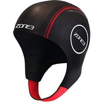 Zone3 Adjustable Neoprene Swim Cap - Red, Black