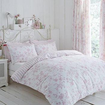 Amelie Pink Duvet Cover Set - King Size, Floral Design, 144 Thread Count, Polyester-Cotton Blend