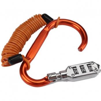 Resettable Code Helmet Locking Carabiner - Anti-Theft Bike & Motorcycle Accessory
