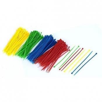 sourcing map 150mm Largo 3mm Ancho Cable Envoltura Bridas Rojo Azul Verde Amarillo 400 Piezas