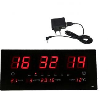 Large LED Digital Alarm Wall Clock with 24-Hour Display, Night Mode Backlight for Home, Office, and School Supplies - EU Version