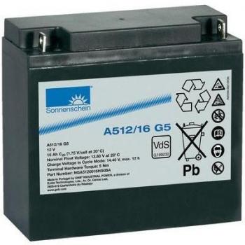 GNB SONNENSCHEIN AKKU BLEI 12 V 16 AH Dryfit A512/16 G5