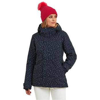 TOG24 Eva Women's Waterproof Insulated Ski Jacket in Dark Indigo Confetti Print - Size 8 UK