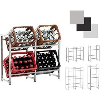 ÃtagÃ¨re A Bouteilles Lennert I ÃtagÃ¨re Solide Caisses De Rangement pour Bouteilles I ÃtagÃ¨re Casier A Bouteilles Robuste, Couleur:Acier affinÃ©, Taille:L