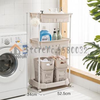 Multifunctional Laundry Basket with Storage Rack for Dirty Clothes - Household Bathroom Organizer