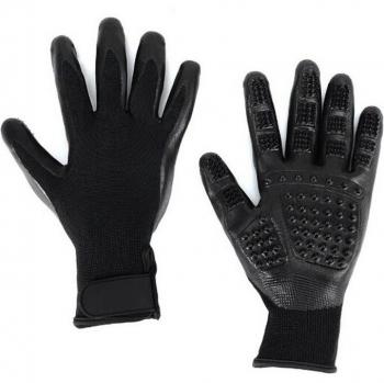 Haustierpflegehandschuhe aus weichem Gummi, 1 Paar, Haarentferner für Hunde, Katzen und Pferde, Massagebürste für das Bad