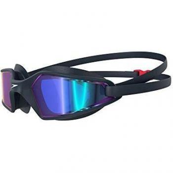 Speedo Hydropulse Mirror Swimming Goggles - Unisex, Adjustable Fit, Anti-Fog, UV Protection, Navy/Blue
