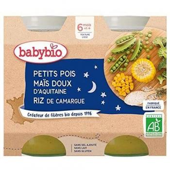 Potinho Bonne Nuit de Ervilhas, Milho Doce e Arroz Bio - 2x200g (6 meses e mais)