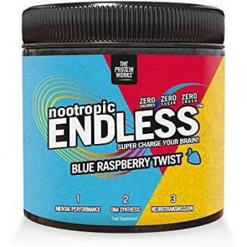 THE PROTEIN WORKS Endless Nootropic | Concentration et énergie accrues | Booster cérébral | Sans sucre et zéro chute | Twist de Framboise | 300g
