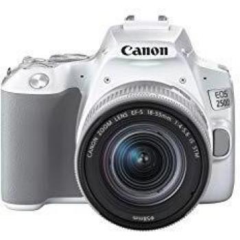 Canon EOS 250D Silver with 24.1 Megapixel, 3 Inch Vari-Angle Display, APS-C Sensor, 4K Full HD, DIGIC 8, WLAN Bluetooth and EF-S 18-55mm f/4-5.6 IS STM Lens