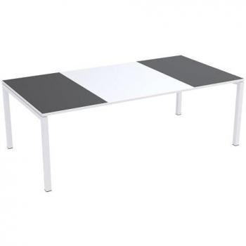 Tavolo per conferenze easyDesk® Paperflow 750 x 2200 x 1140 mm, bianco/anthracite