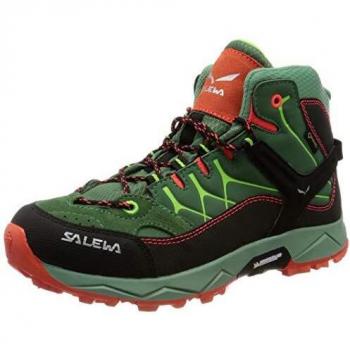Salewa JR Alp Trainer Mid Gore-TEX Kinder Trekking- & Wanderstiefel, Myrtle/Tender Shot, 33 EU