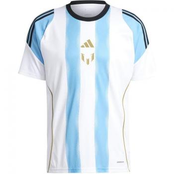 Camiseta de fútbol Adidas Messi Training Jersey Hombre Blanco, manga corta, diseño inspirado en Lionel Messi, material ligero y transpirable, tecnología Climalite para mantenerte seco, ajuste cómodo y moderno