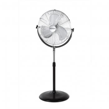 Orbegozo PWS 1950 - Ventilador de pie industrial, 3 velocidades, aspas metálicas, asa de transporte, 155 W, negro y plateado