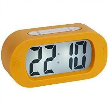 Karlsson KA5753YE Réveil numérique LCD rétro-éclairé Gummy ABS caoutchouté Jaune ocre H7 x 5 x 14 cm