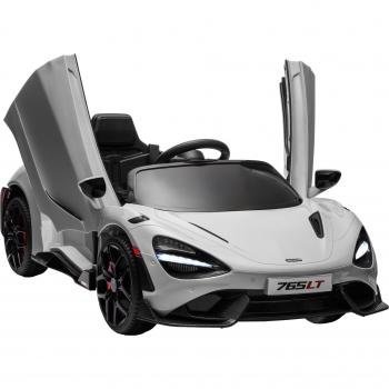 McLaren 765LT Licensed 12V Electric Ride-On Car with Butterfly Doors and Remote Control for Kids - Grey