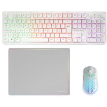 Combo Gaming Inalámbrico Mars Gaming MCPWX, Teclado Completo FRGB con Control Multimedia + Ratón RGB 3200DPI + Alfombrilla Antideslizante 360x260mm, Tecnología DualPro Link