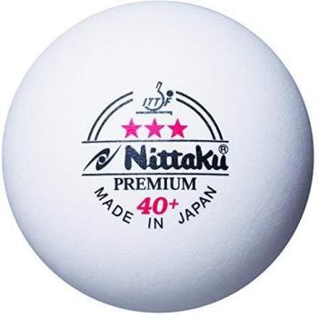 Nittaku Premium 3 Star White Table Tennis Balls - Pack of 3, 40mm