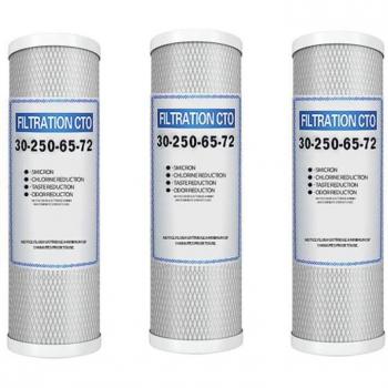 10-Inch Compressed Carbon CTO Filter Set - Universal Household Water Purifier Filters (3 Pcs)