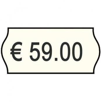 PACK 10 ROTOLI 1000 ETICH. 26x12mm ONDA BIANCO PERM. Printex