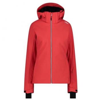 Chaqueta de esquí mujer CMP Softshell con capucha roja brillante - XS