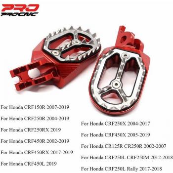 CNC Dirt Pit Bike Foot Pegs for Honda CRF 150R 250R 450R/L 250X 450X CRF250L/M Rally CRF250RX CRF450RX CR 125R