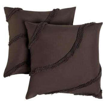 Luxury Tufted Coffee Cushion Covers Set of 2 - 45 x 45 cm Super Soft Decorative Pillow Covers with Invisible Zipper for Home Decor