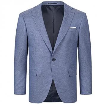 Indumentum Herren Slim Fit Blazer Sportjacke Übergangsjacke Hellblau 3XL