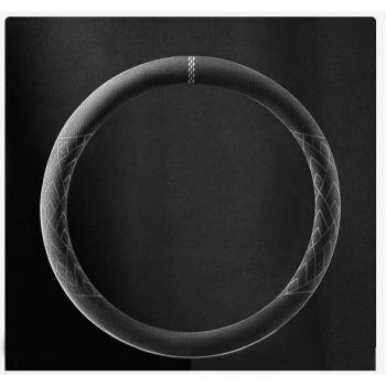 Suede Leather Anti-Slip Car Steering Wheel Cover with Marker - 38CM Sports Style