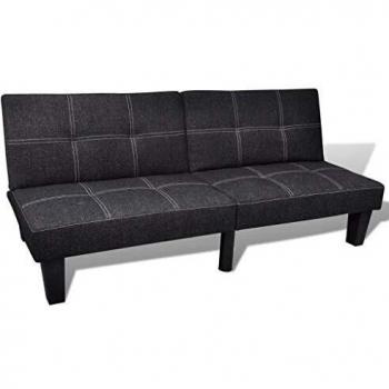 vidaXL Canapé-lit Convertible Ajustable Confortable Noir Armature en Bois Acier Durable