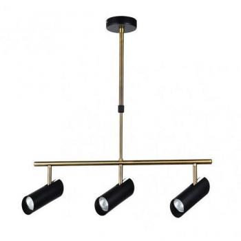 Lámpara Marrakech 3xgu10 Negro/cuero Orientable