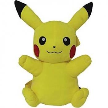 Pokemon- PlushBag Pikachu Sac à Dos Peluche, MC-111-PK, Noir