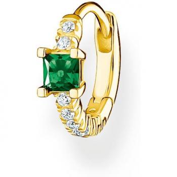 Thomas Sabo Einzel-Creole Ohrring mit grünem und weißen Stein