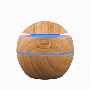 Humidificateur d'air électrique ultrasonique en bois 130ML avec diffuseur d'arôme pour huiles essentielles et aromathérapie