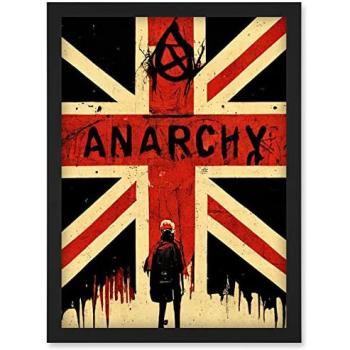 Framed A4 Punk Riot Artwork - UK Parliament Civil Unrest Print
