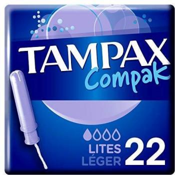 Tampões Compak Lites Tampax 100% Algodão - 22 Unidades