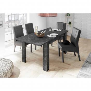 INOSIGN Esstisch Carrara, 137-185 cm, mit Ansteckplatte, anthrazit marmoroptik